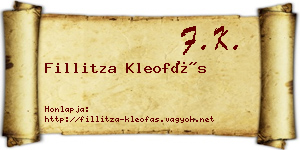 Fillitza Kleofás névjegykártya